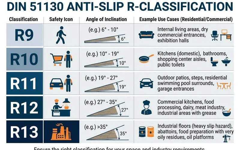 Tableau infographie des R-classements DIN 51130